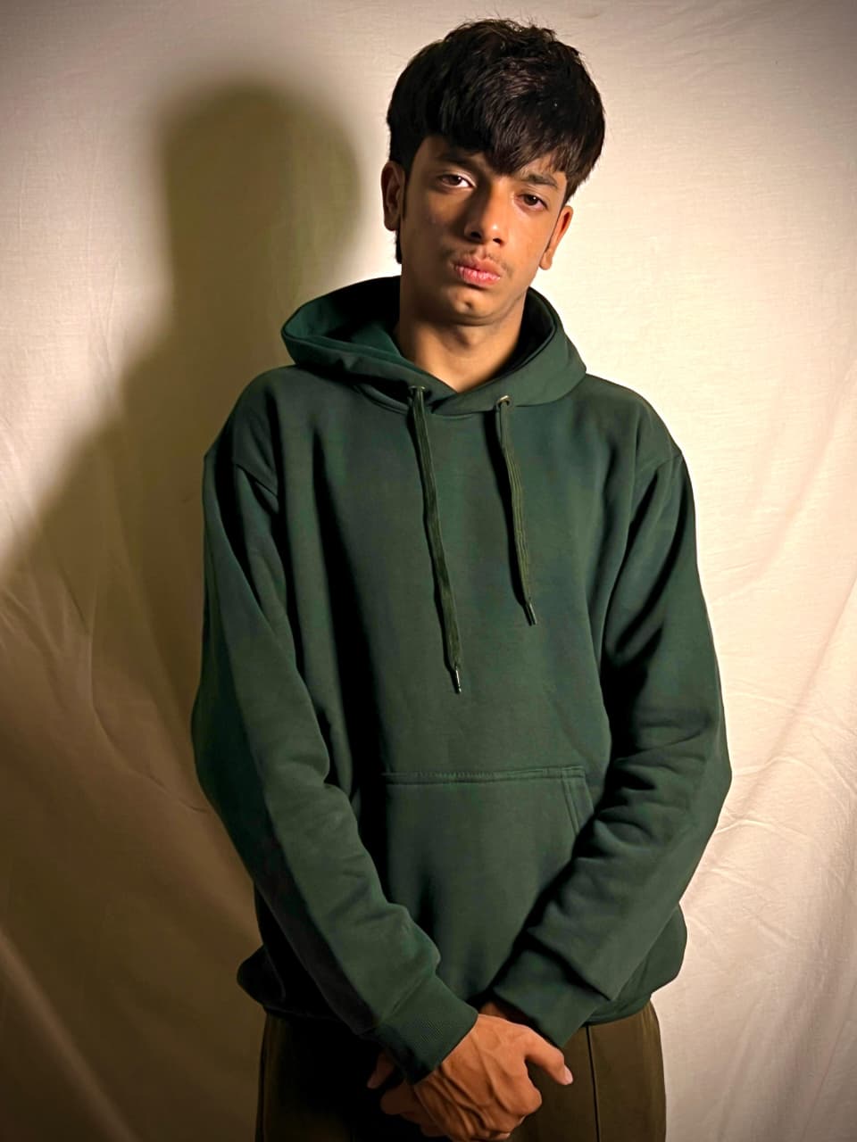 Plain Green Weighted Hoodie