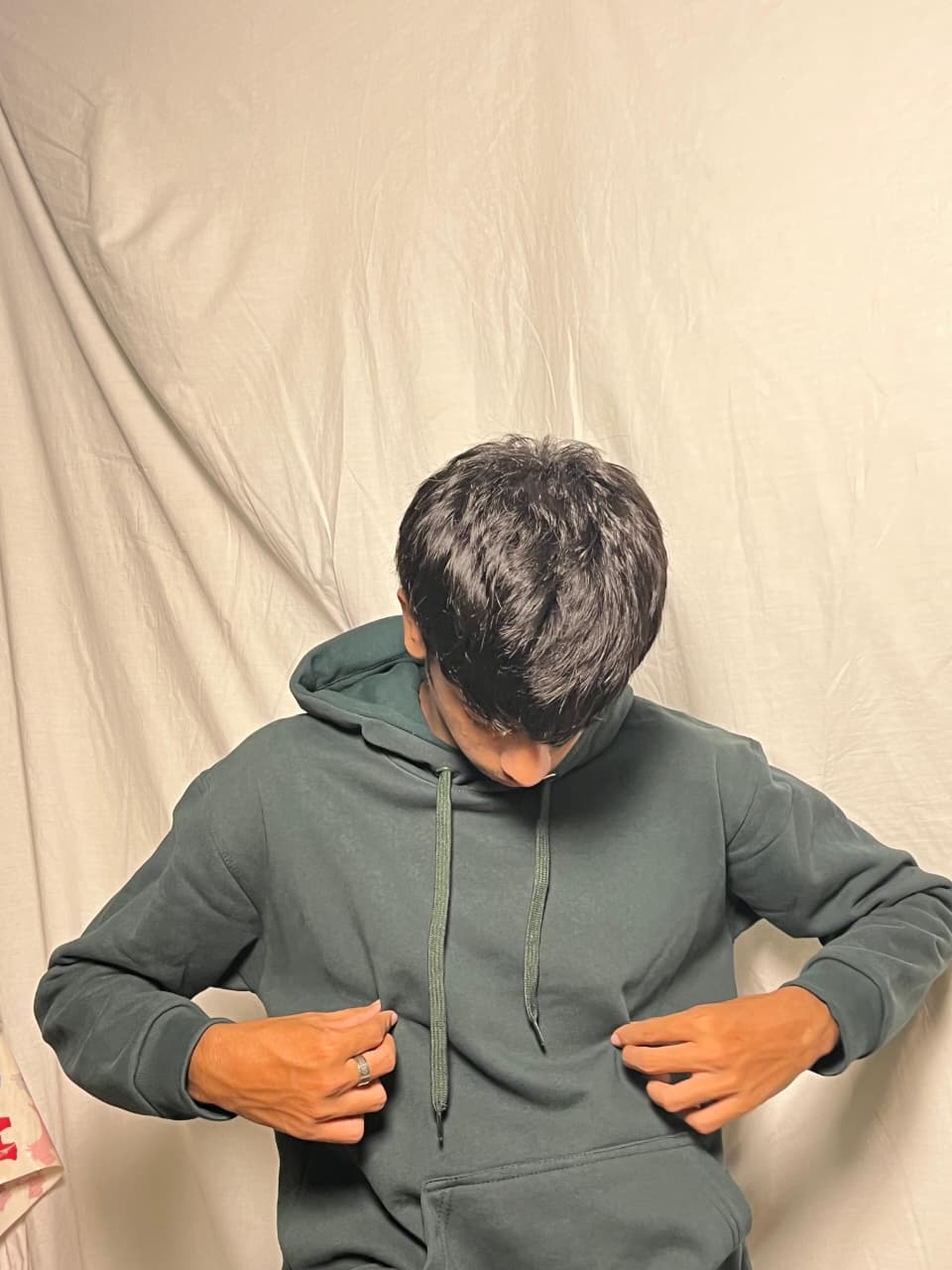 Plain Green Weighted Hoodie