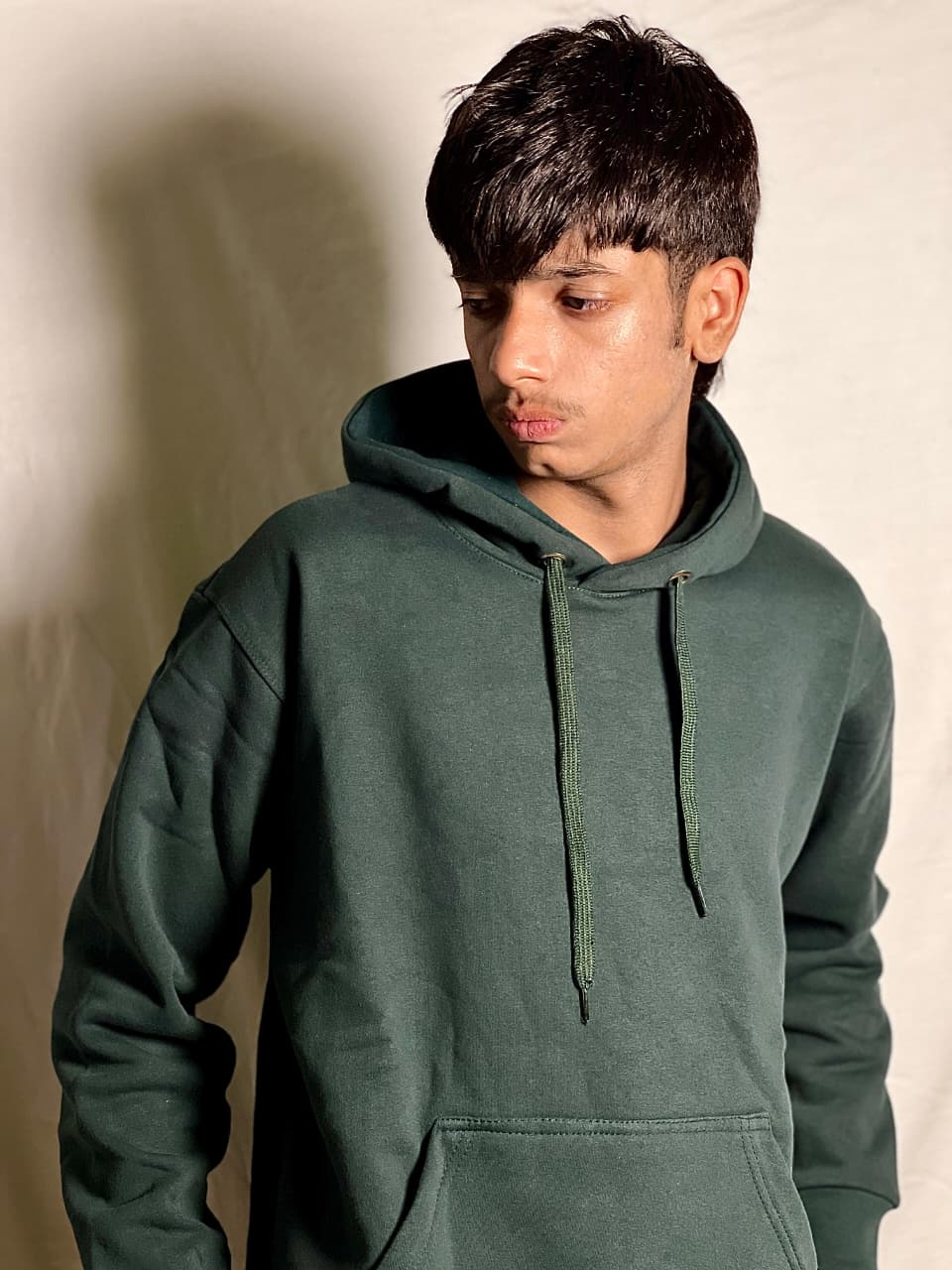 Plain Green Weighted Hoodie