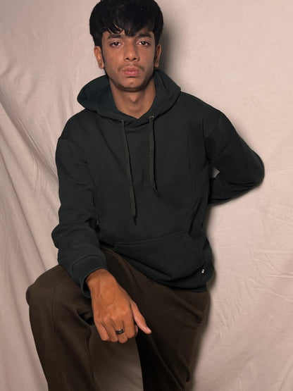 Plain Green Weighted Hoodie